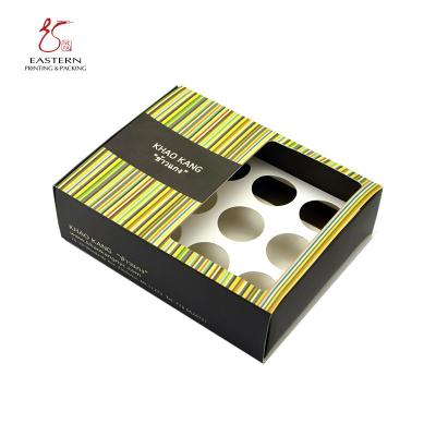 China Custom Wholesale Recyclable Sliding Paper Cupcake Box With Window for sale