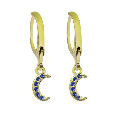 China CLASSIC Classic Smiley Stars Musical Notes Horseshoe Rainbow Stone Stainless Steel Charm Circle Earring for sale