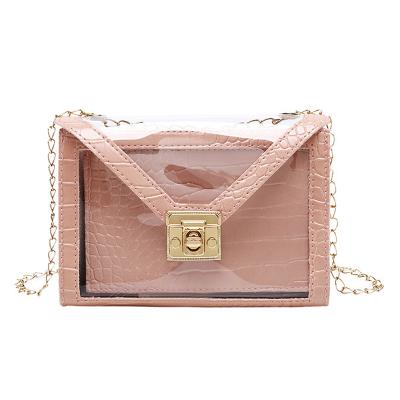 China Fashion Transparent Wholesale Clear Leather Bag PVC Ladies Classic Cross - Body Mini Bag Women Shoulder Handbag Purse for sale