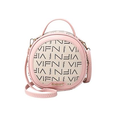 China Feminine Ladies Printed One-Shoulder Messenger Small Round Bag Personalized Cell Phone Bag for sale