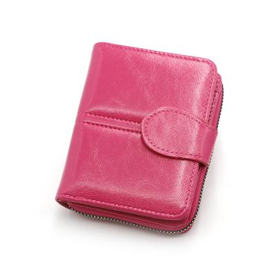 China Milimalist Women's Multiple Card Holder Wallet Anti Theft Small Clutch Single Sim Bifold Purse for sale