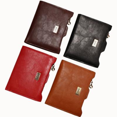 China Retro fashion European and American women's style waterproof short wallet for sale