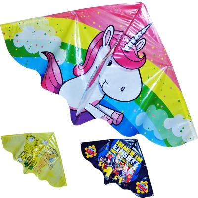 China Entertainment Customized Plastic Delta Unicorn PE Kite Promotional Cartoon Animal Kite for sale