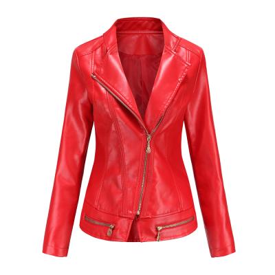 China 2021 Foreign Trade Ladies PU Style Viable Slim Spring And Autumn Motorcycle Jacket Women Leather Jacket for sale