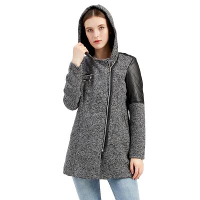 China Viable ladies autumn and winter jacket hot sale hot sale coat European size wool hooded long mid coat for sale