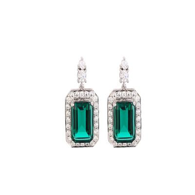 China Synthetic Jewelry Women Wedding Vintage Love Gift Lab Developed Wholesale Classic Zuanhui Emerald Earring Studs Moissanite Ring for sale