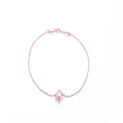 China Zuanhui Classic 14K 18K Rose Gold Chain Bracelet 123Ct Moissanite Wedding Fine Engagement Jewelry Women Ladies Girl Trend for sale