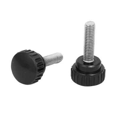 China Industrial Round Head M4 Male Knurled Knobs Thumb Screw With Plastic Knob for sale