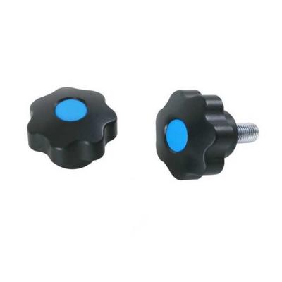 China Matte Black Finish Thermoplastic Black Star Handle Knobs 32mm Diameter for sale