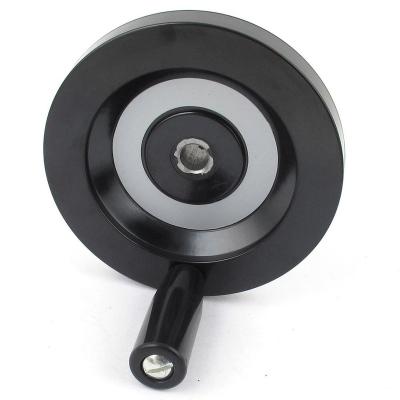 China Ripple Rear Hand Wheel Designed With Handle 16x160mm Turning Machine Milling Ripple Rear Handwheel Black for sale