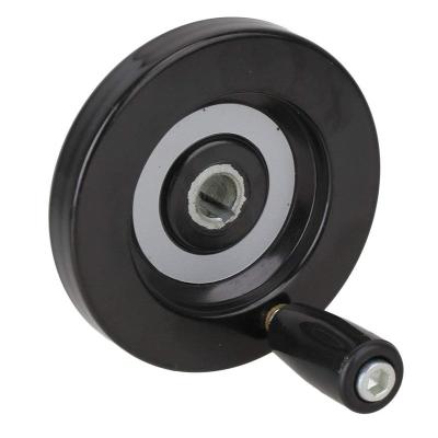 China Ripple Back Hand Wheel Designed With Black Handle 10x80mm Ripple Back Rotating Handwheel For Lathe Milling Machine for sale