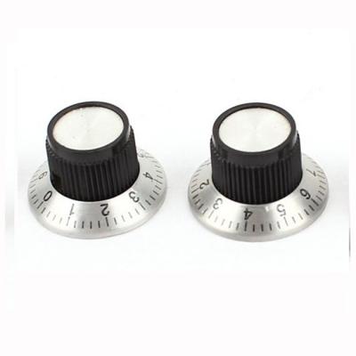 China Suitable for adjustment work potentiometer pot light metal knob with 0-9 scale dial for 6 mm shaft for sale