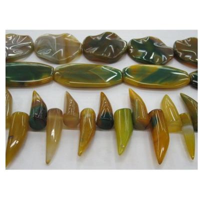 China No Sale Fancy Shape Hot Polish Dyed Yellow Agate for sale