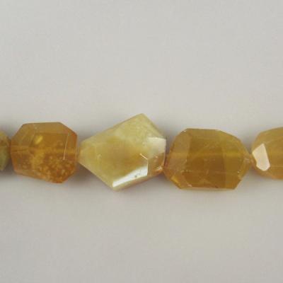 China Natural flat faceted stone yellow opal stone for sale