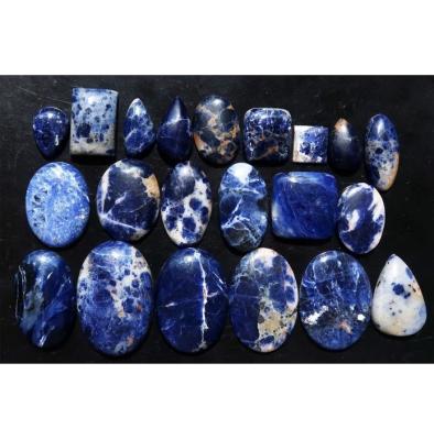 China None 10*14*4-5mm round or oval cabochons or customized natural sodalite gemstone beads for sale