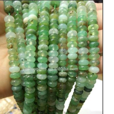 China Wholesale Chrysoprase Rondelle Loosen High Quality Polished Natural Pearl Chrysoprase Gemstone For Jewelry Making for sale