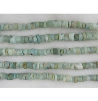 China No Natural Rough Amazonite Coin Center Drill AB Grade Gemstone Rough Heishi Beads for sale