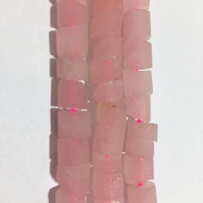 China Quartz A Grade Natural Gemstone Madagasca Rose Quartz Rough Coins Heishi Beads Rough Disc for sale