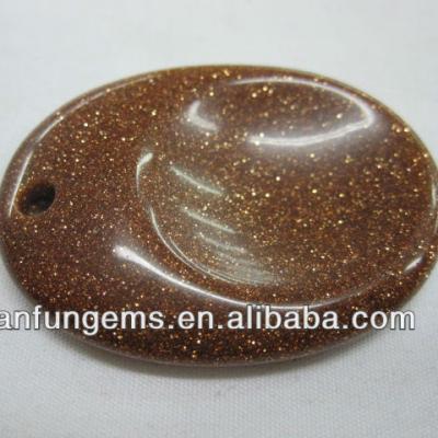 China Crystals Healing Stones 40x30x8-9mm Gold Sand Stone Gemstone Massage Mood Stones Big Worry Stones for sale