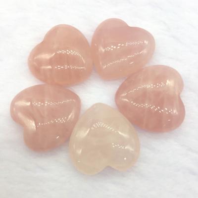 China Wholesale 30*30*10mm Natural Or Rose Quartz Available Customized Natural Gemstone Stocks Carved Blown Hearts for sale