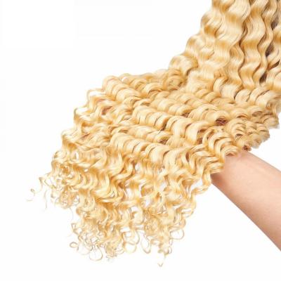 China Jerry Curl Blonde 613 Cuticle Aligned Virgin Mink Brazilian Human Hair Curly Curly Cheap Bundles, Bundle Hair Seller for sale