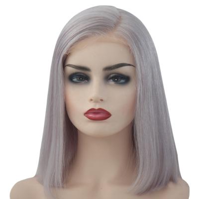 China Factory Wholesale Price 13*1*4 Straight Lace Wigs Blunt Cut Unprocessed Brazilian Virgin Hair 180% Density Bob Wig for sale