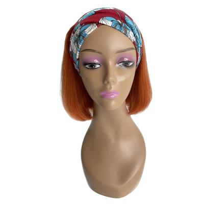 China Cheap Unprocessed Machine Made Density Colored Headband Straight Bob Wig For Black Women Hair 180% Factory Price for sale