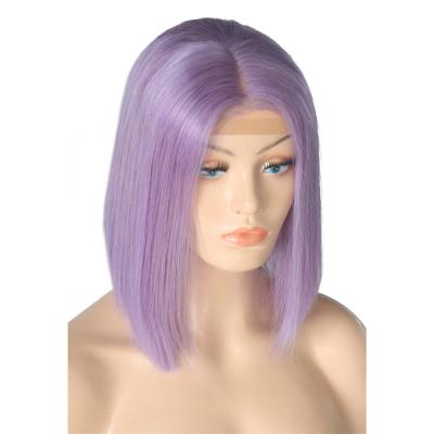 China Straight 180% Density 13x1 Lace Front Straight Purple Wig Cuticle Aligned Unprocessed Brazilian Virgin Hair Bob Wig for sale