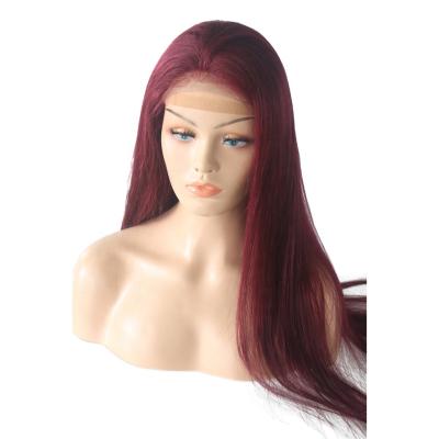 China High Quality 13x4 Lace Front Wigs Full Ends Silky Straight Human Hair Colored 100% Lace Wigs for sale