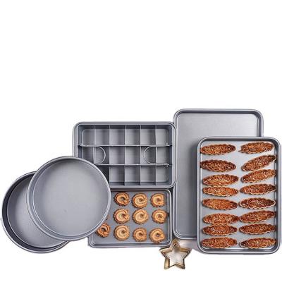 China Custom Professional Non-Stick Cookie Tray Brownie Cake Baking Sheets Factory Bakeware Set Metal Molds Viable for Oven for sale