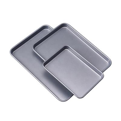 China Sustainable Hot Selling Non-Stick Baking Tools Rectangle Metal Molds Tray Cookie Sheets Baking Set by Bakeware for Oven for sale