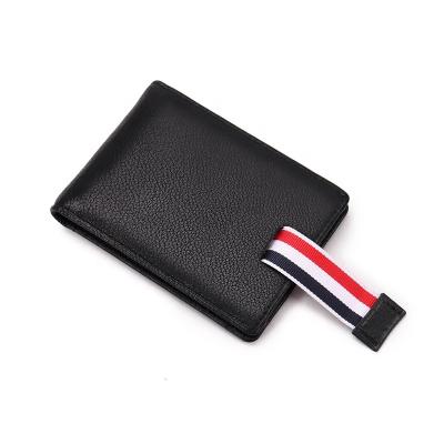 China Fashion Money Clip Wallet Mens i Clip GENUINE LEATHER Credit Card Wallet With Drawstring for sale