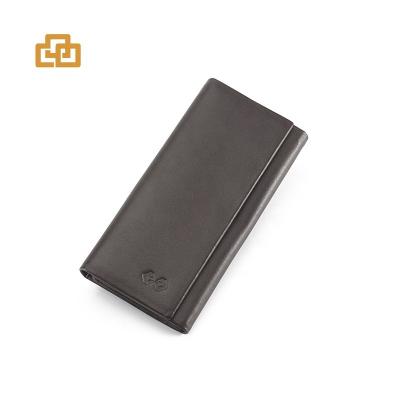 China 2022 New Arrival RFID Mens Wallet Three Folds Mens Long Wallet Genuine Leather for sale