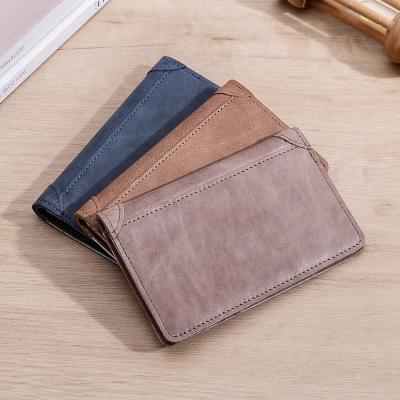 China Minimalist Vintage Card Holder Wallet Bi-Fold Men Credit Card Holder RFID Blocking for sale