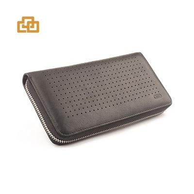 China RFID OEM Brand Multifunctional Card Holder Wallet Genuine Leather Wallet With Zipper for sale