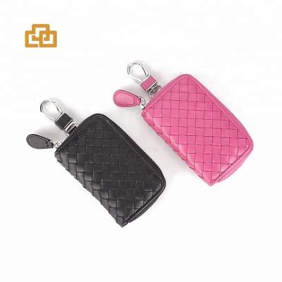 China Fashion Sheep Skin Leather Key Bag Custom Car Key Chain Holder for sale