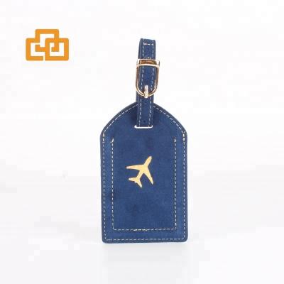 China Fashion Personalized Suede Genuine Leather Luggage Bag Tags Luggage Tag for sale