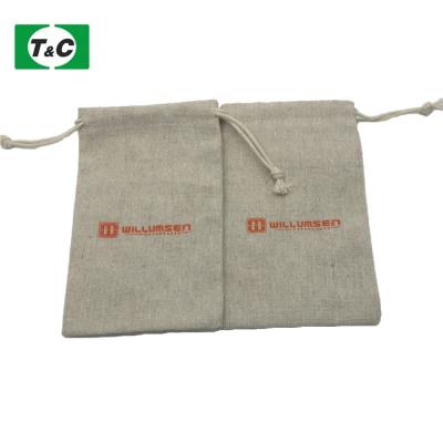 China Recyclable Customized Canvas Pouch Drawstring Jewelry Bag Logo Printed Tea Strainer Linen Pouch for sale