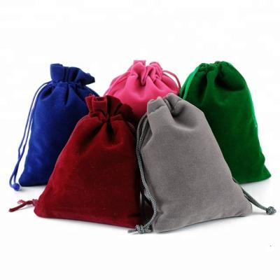 China 9x12cm 10x15cm Wholesale Recyclable Small Pink Velvet Drawstring Bags Velvet Jewelry Pouch for sale