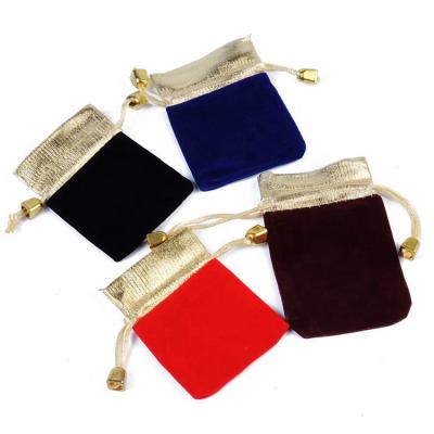 China Recyclable Hot Sale Drawstring Bracelet Ring Jewelery Black Velvet Packaging Bag Jewelry Pouch for sale