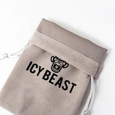 China Eco-Friendly Recyclable Drawstring Pouch Suede Velvet Soft Dust Bag Small Jewelry Packaging Bag for sale