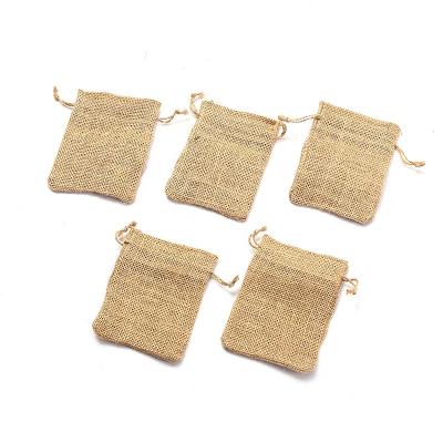 China 9*12cm Strong Eco-friendly Jute Bags For Jewelry Packaging Drawstring Burlap Pouch Packaging Gift Bags for sale