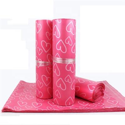 China Factory Supply New Eco-friendly Wholesale Heart Shaped Color Mailer Pink Poly Envelope Mailing Mailer Bags Pink Color Mailing Bags for sale