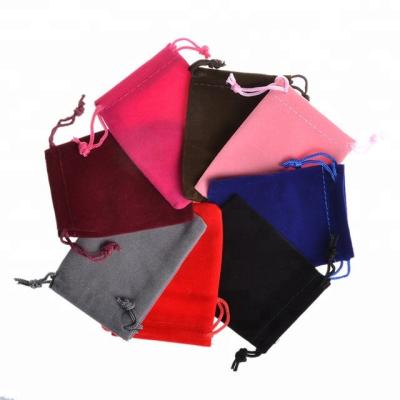 China Recyclable Wholesale Jewelry Velvet Pouch Gift Bags With Drawstring Jewelry Packaging Pouches for sale