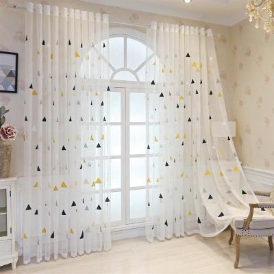 China 100% Pure New Design Wrinkle Resistant Polyester Sheer Embroidery Curtain Fabric Living Room Bedroom China Manufacture for sale