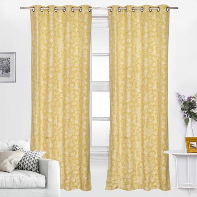 China 2020 modern curtain jacquard yellow curtain for sale