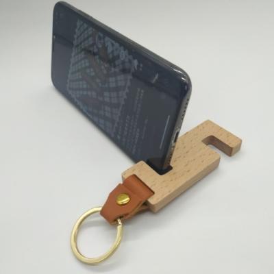 China Innovative DIY Gift Wooden Key Chain For Shopping Trolley And Mobile Phone Cell Phone Stand for sale