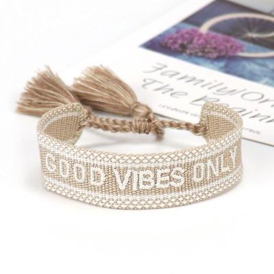 China New Style Friendship Wrist Band and TRENDY Friendship Bracelet Belt in Cotton Woven Wristband for With Embroidery Girls for sale