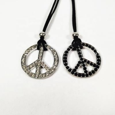 China CLASSIC Fashion Custom Necklace For Women Rhinestone Peace Sign Necklace for sale