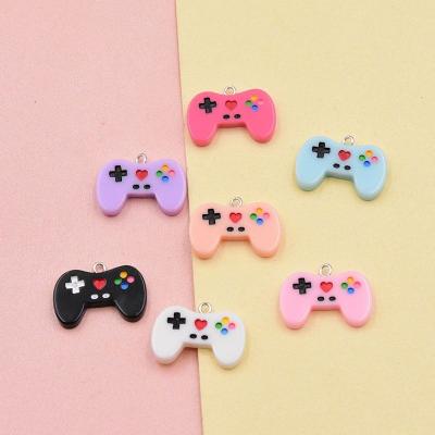 China Colorful Resin Fashion Cartoon Style 28mm Resin Game Controller Charms Jewelry Making Accessories for sale